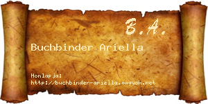 Buchbinder Ariella névjegykártya
